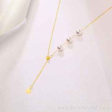 18k real gold jewelry star gold Necklace